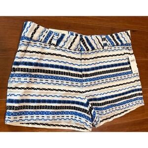 Khakis by Gap The City‎ 3 Inch Shorts Womens Sz 6 Blue White Aztec Woven
